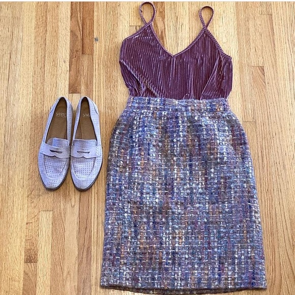 Vintage multicoloured mohair pencil skirt - Picture 2 of 6